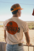 Original portrait photo of Endless Summer Red Elephant Ranch T-shirt back print